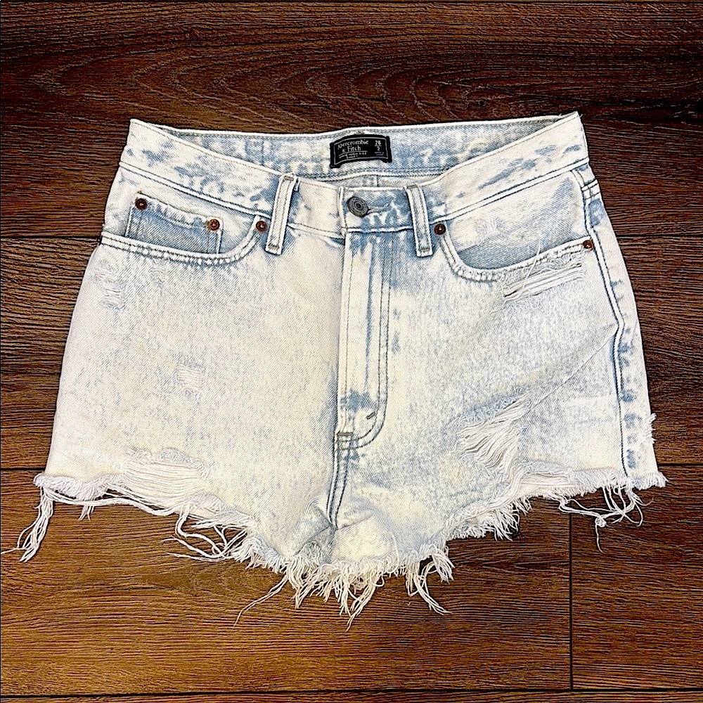 Denim Frayed Hem Women Shorts